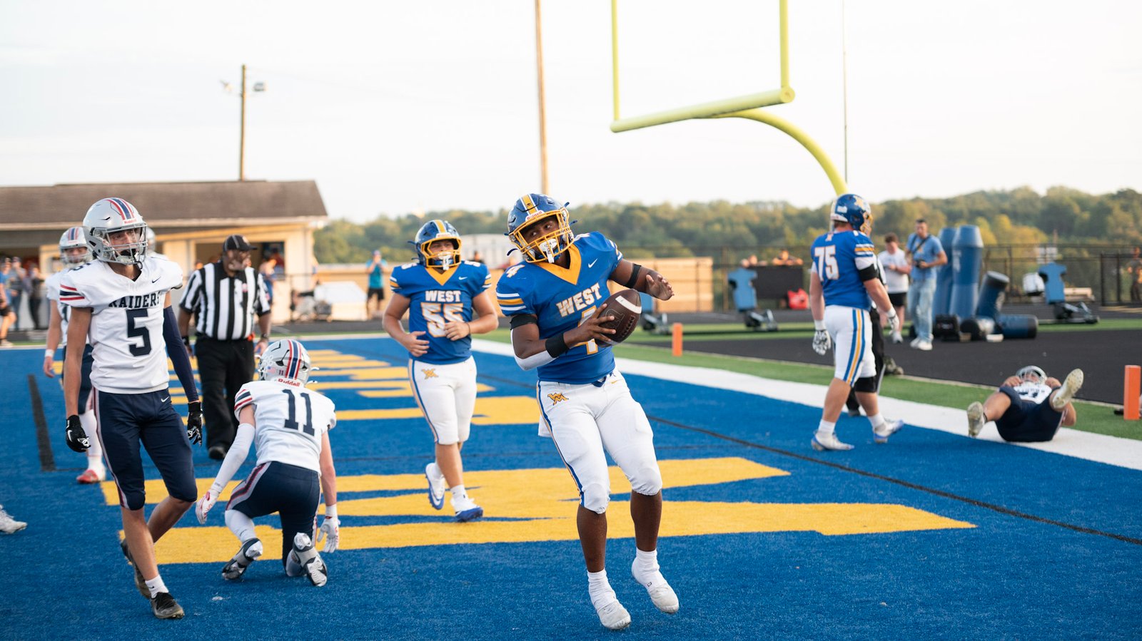 Dente Tyson makes his way into the end zone for the Tornadoes.
